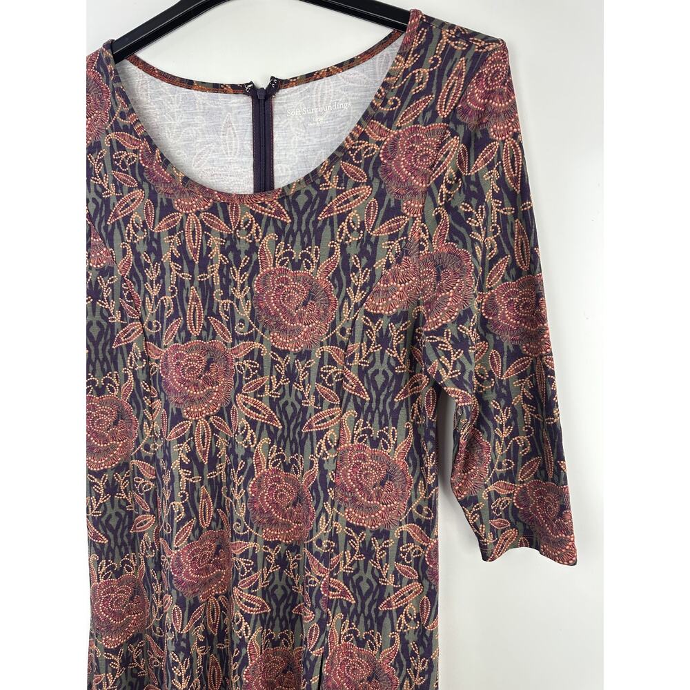 Soft Surroundings Alcott Dress Floral Maxi Slit Large Boho Western Jersey Soft - Picture 7 of 16